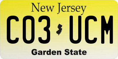 NJ license plate C03UCM