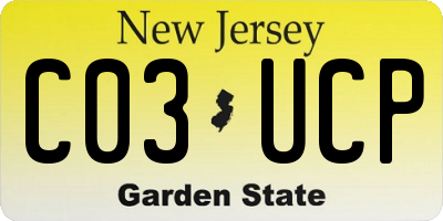 NJ license plate C03UCP