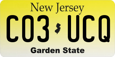 NJ license plate C03UCQ