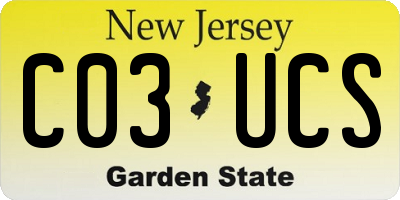 NJ license plate C03UCS