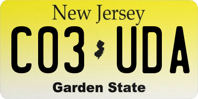 NJ license plate C03UDA
