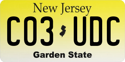 NJ license plate C03UDC