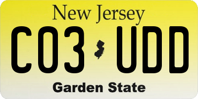 NJ license plate C03UDD