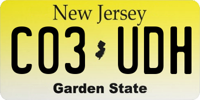 NJ license plate C03UDH