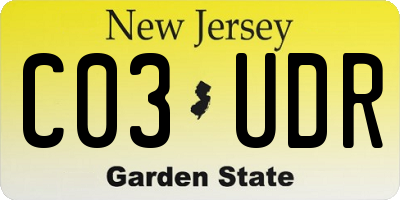 NJ license plate C03UDR