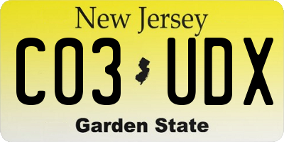 NJ license plate C03UDX