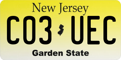 NJ license plate C03UEC