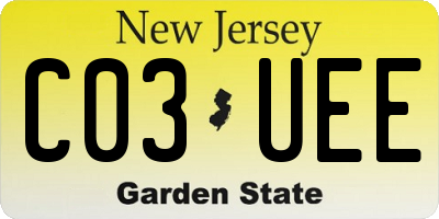 NJ license plate C03UEE