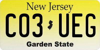 NJ license plate C03UEG