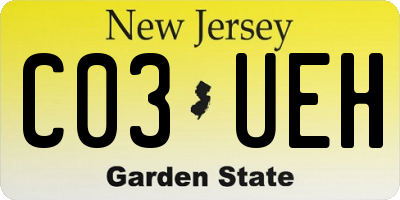 NJ license plate C03UEH