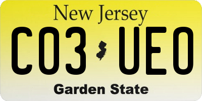 NJ license plate C03UEO