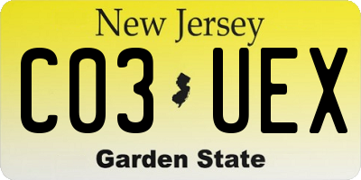 NJ license plate C03UEX