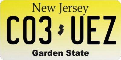 NJ license plate C03UEZ