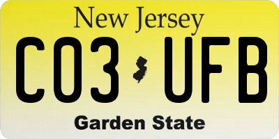 NJ license plate C03UFB