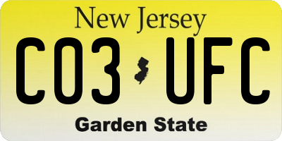 NJ license plate C03UFC