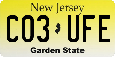 NJ license plate C03UFE