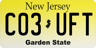 NJ license plate C03UFT