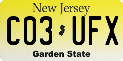 NJ license plate C03UFX