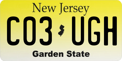 NJ license plate C03UGH
