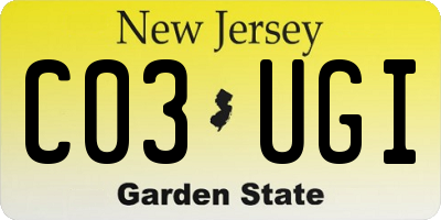 NJ license plate C03UGI