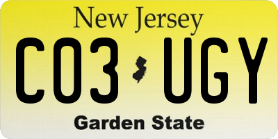 NJ license plate C03UGY
