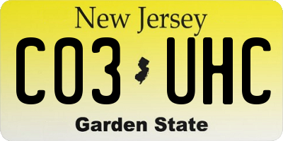 NJ license plate C03UHC
