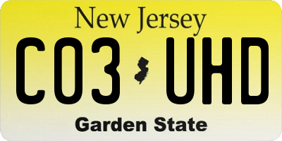 NJ license plate C03UHD