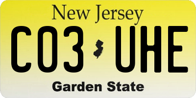 NJ license plate C03UHE