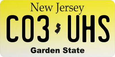 NJ license plate C03UHS