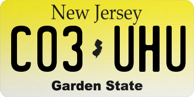 NJ license plate C03UHU