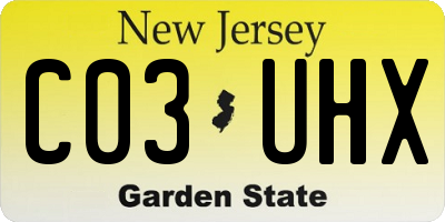 NJ license plate C03UHX