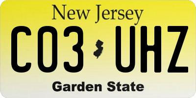 NJ license plate C03UHZ