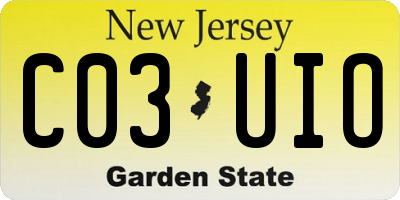 NJ license plate C03UIO