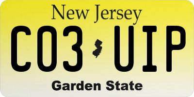 NJ license plate C03UIP