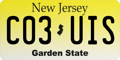 NJ license plate C03UIS