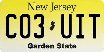 NJ license plate C03UIT