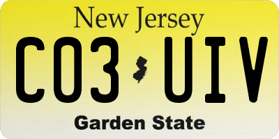 NJ license plate C03UIV