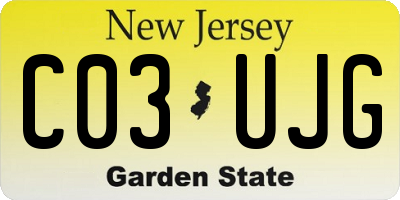 NJ license plate C03UJG