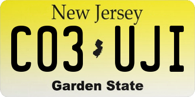 NJ license plate C03UJI