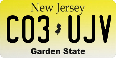 NJ license plate C03UJV