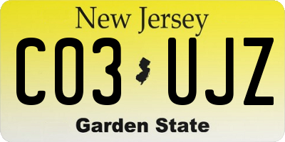 NJ license plate C03UJZ
