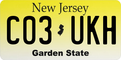 NJ license plate C03UKH