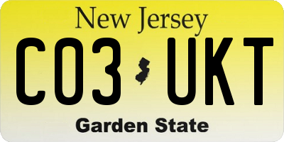 NJ license plate C03UKT