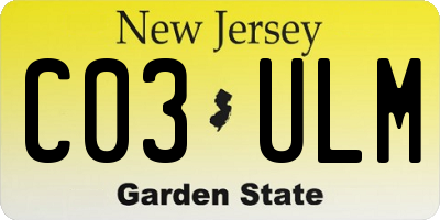 NJ license plate C03ULM