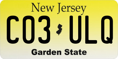 NJ license plate C03ULQ