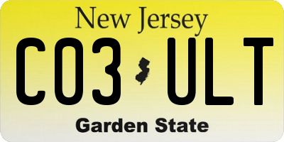 NJ license plate C03ULT