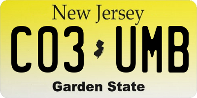NJ license plate C03UMB