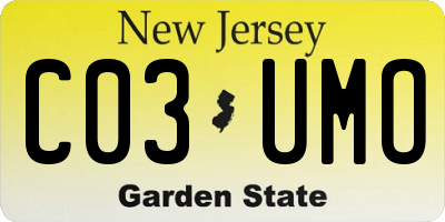 NJ license plate C03UMO