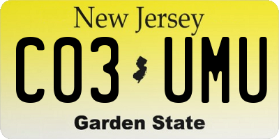 NJ license plate C03UMU