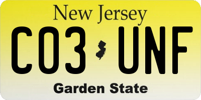 NJ license plate C03UNF